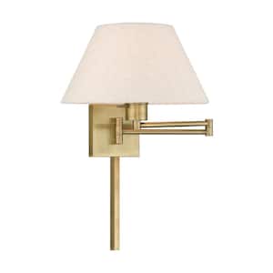 Swing Arm Wall Lamps 1 Light Antique Brass Swing Arm Wall Lamp