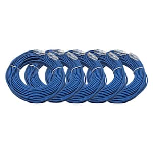 100 ft. Cat 6 28 AWG Ultra Slim Patch Cable, Blue 5-Pack