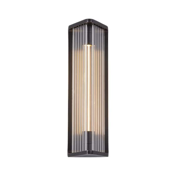 Sabre 12-in 1 Light 6-Watt Ribbed Glass/Urban Bronze Integrated LED Vanity Light