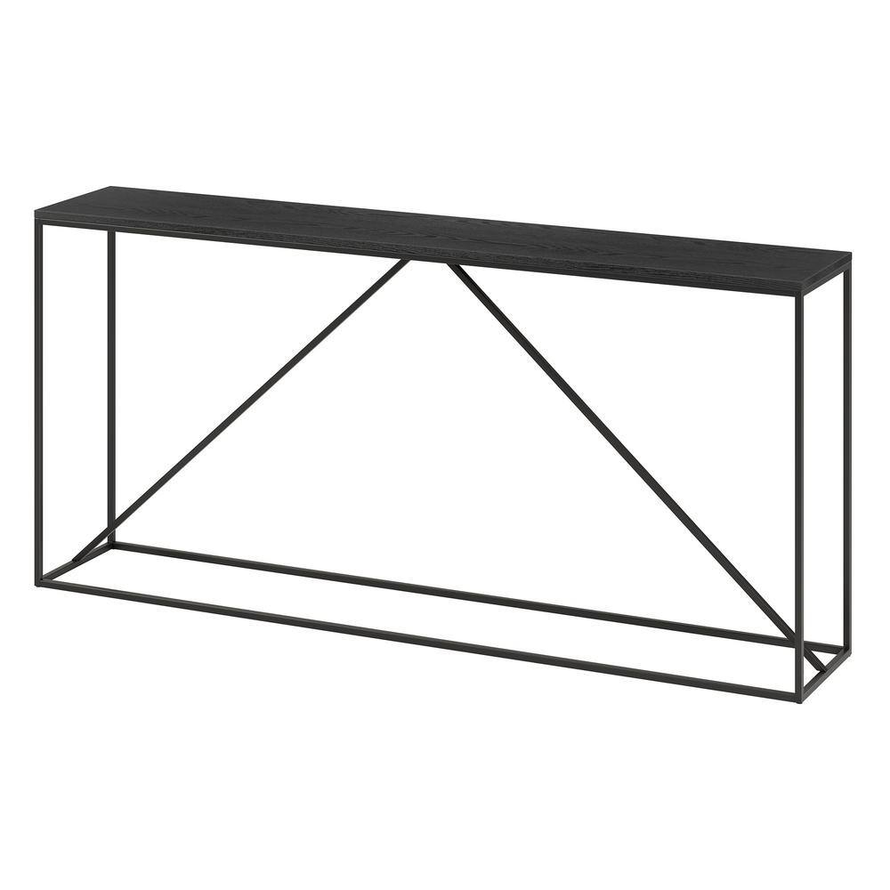 Nia 64" Blackened Bronze and Black Grain Hallway Table