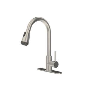 Touchless Single Handle Pull Down Sprayer Kitchen Faucet with Pull Out Spray Wand Stainless Steel in Brushed Nickel