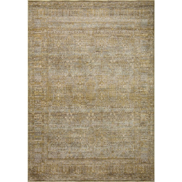 Jean Stoffer Bradbury Dove/Gold 3 ft. 7 in. x 5 ft. 7 in. Contemporary Accent Rug