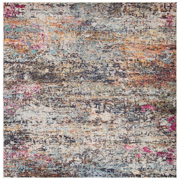 SAFAVIEH Madison Black/Gold 11 ft. x 11 ft. Abstract Gradient Square Area Rug