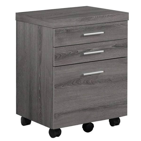 Wood Filing Cabinet for Home and Office 3 Drawer Small Rolling