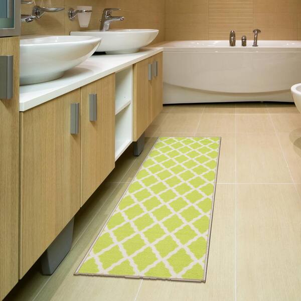   Basics Banded Bathroom Bath Rug Mat, Cream, 31 L x 20  W : Home & Kitchen