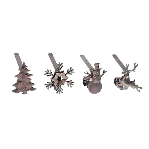 Antiqued Bronze Snowflake Charms - Set of 5