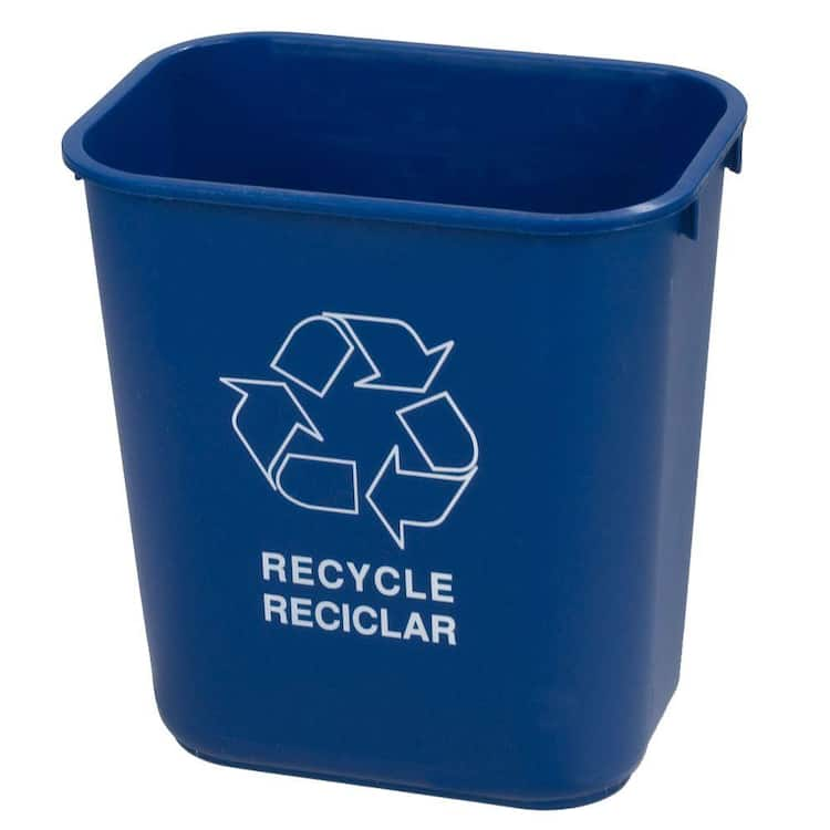 Carlisle 13-5/8 qt. Blue Imprinted Recycling and Logo Waste Basket (12-Case)