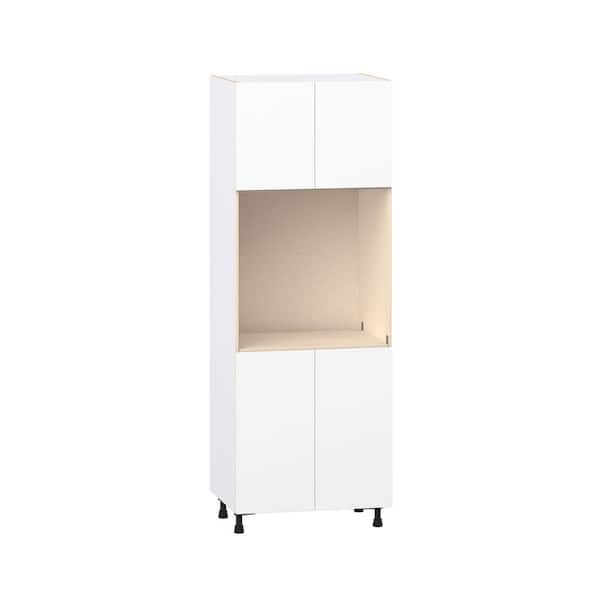 Timberline 30 in. W x 24 in. D x 84.5 in. H Assembled Slab Single Oven Kitchen Cabinet in Bright White