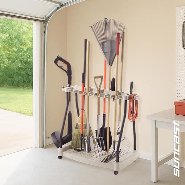 Suncast 42 in. Plastic Wheeled Tool Storage Rack RTC1000 - The