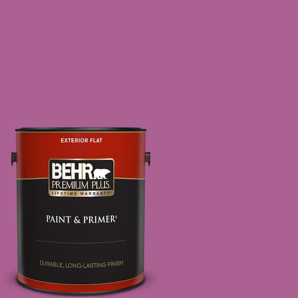 BEHR PREMIUM PLUS 1 gal. #680B-6 Exotic Bloom Flat Exterior Paint & Primer