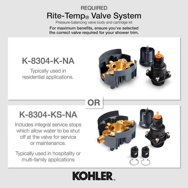 KOHLER Fairfax 1-Handle Wall-Mount Bath and Shower Trim Kit in Vibrant Brushed Nickel (Valve Not Included)