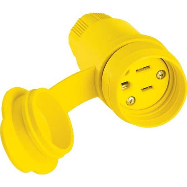 Eaton 15 Amp 125-Volt 2-Pole 3-Wire Water-Tight Industrial Grade Connector, Yellow