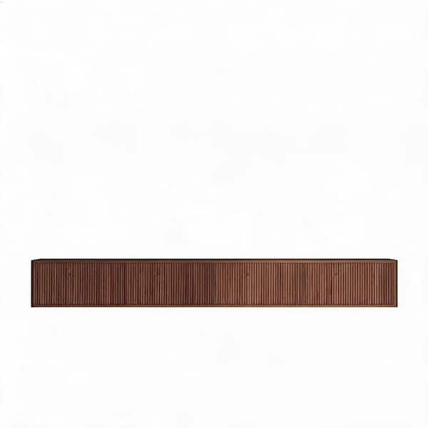 Floating TV Console Wall Mounted TV Stand 78.74 in. Wood MDF with LED Lights & Power Outlet Unassembled
