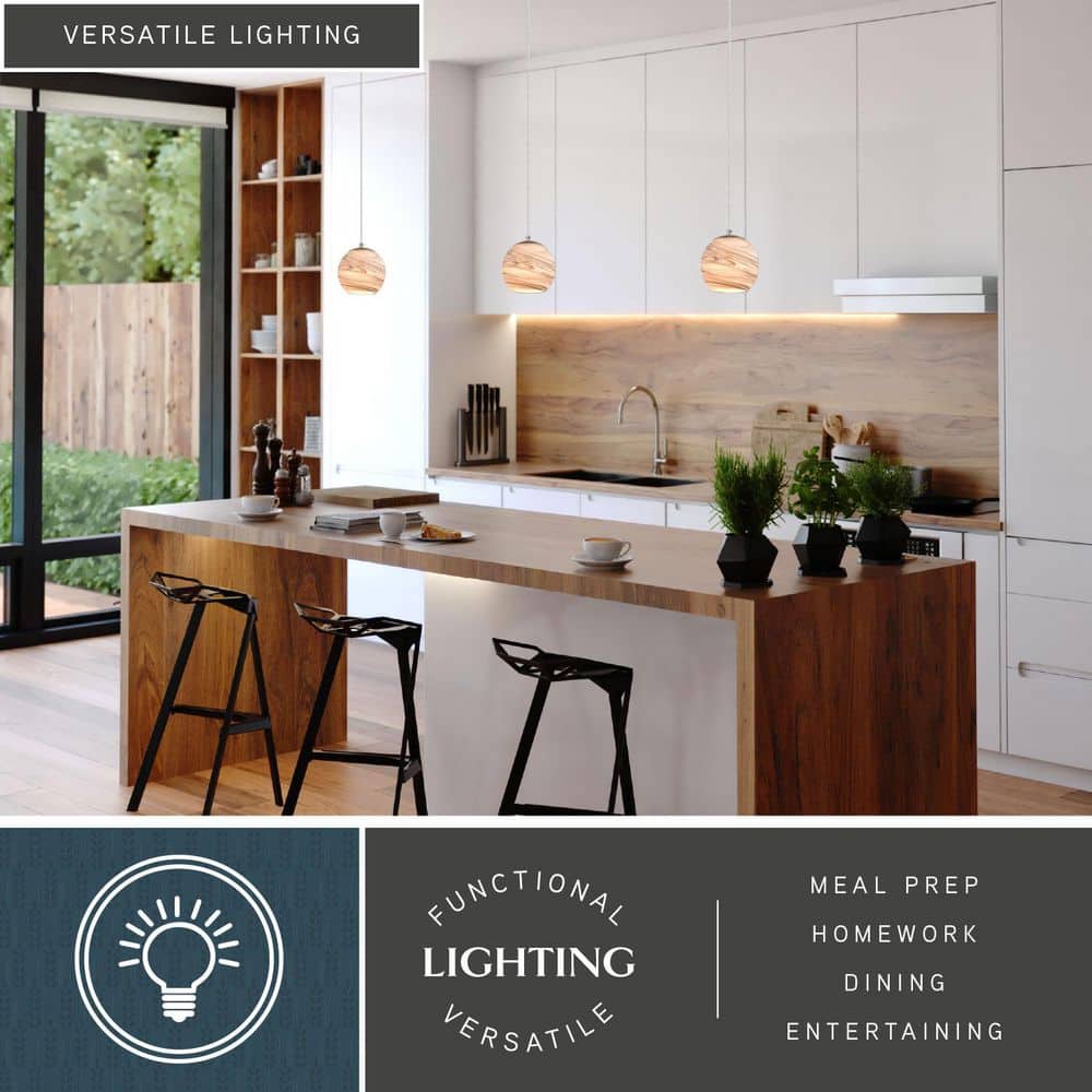 Milano Satin Nickel Mini Globe Pendant Light with Hand-Blown Glass