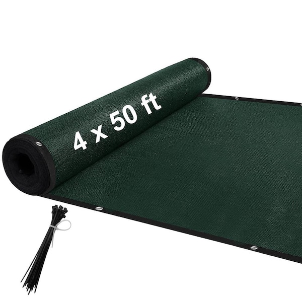 Shatex 4 ft. x 50 ft. Privacy Fence Screen 90% Blockage Shade Temporary Fencing for Wall Gazebo Backyard Dark Green (2-Pack)