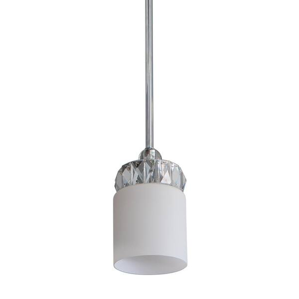 Decor Therapy Cora 1-Light Crystal and Glass Pendant to Flush Mount Ceiling Light