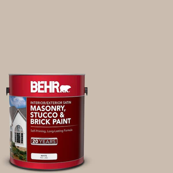1 gal. #PPU5-13 Creamy Mushroom Satin Interior/Exterior Masonry, Stucco and Brick Paint