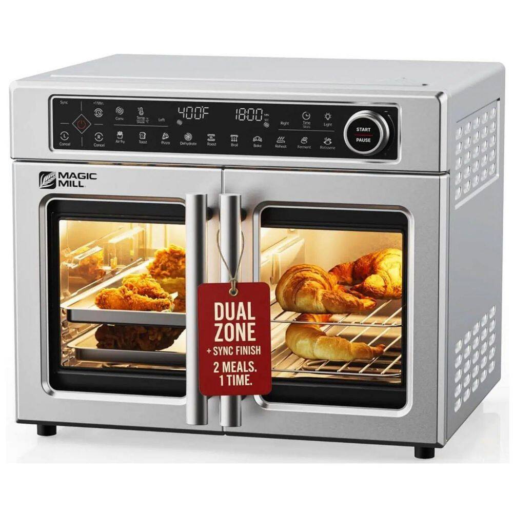 30Qt. 10-Function-in-1 Dual Zone Stainless Steel Countertop Air Fryers Toaster Oven With Rotisserie, LCD Digital Screen price history on PriceWatchPro