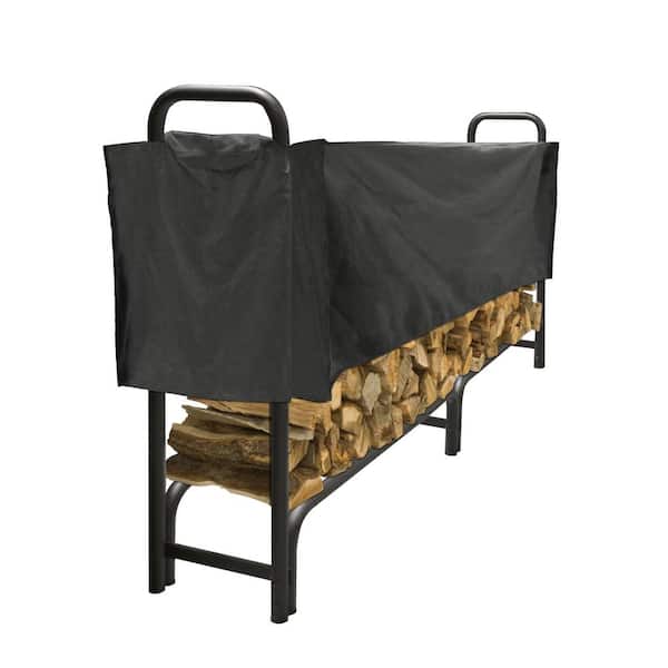 Pleasant Hearth 8 ft. Heavy Duty Firewood Rack with Half Cover