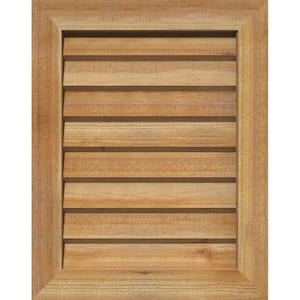 17" x 37" Rectangular Unfinished Rough Sawn Western Red Cedar Wood Gable Louver Vent Non-Functional