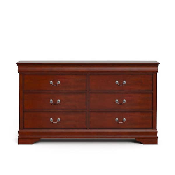 Burkhart Cherry 6-Drawer 58.38 in. W Dresser