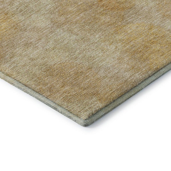 Mayfield Premium Machine Washable Abstract AMF977 Gold 1 ft. 8 in. x 2 ft. 6 in. Area Rug