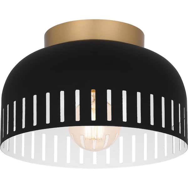 Quoizel Keagan 11 in. 1-Light Matte Black Flush Mount