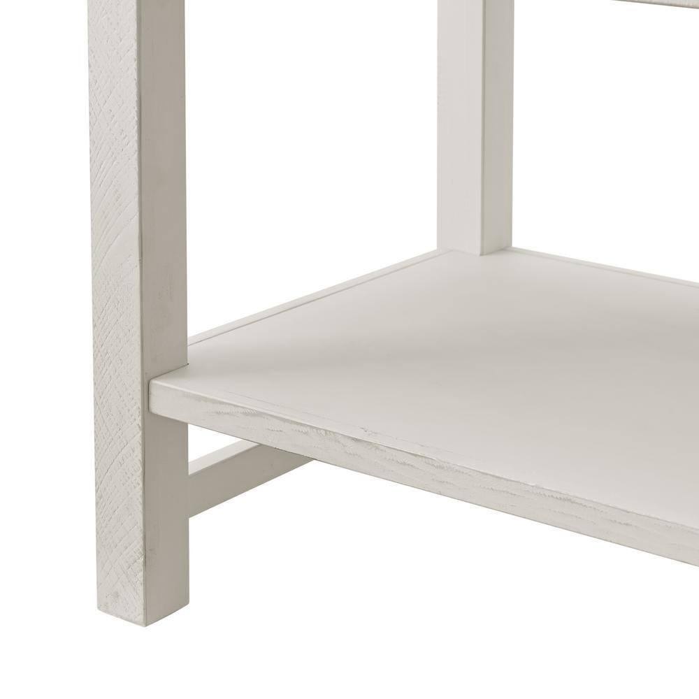 Arden Driftwood White Pine 2-Drawer Nightstand with Open Shelf