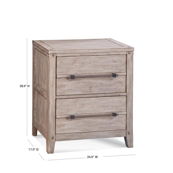 white washed wood nightstands