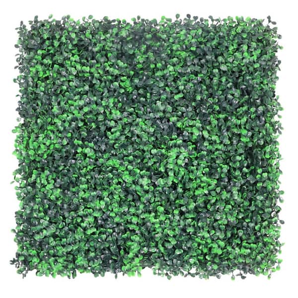 24 Piece 20 in. H x 20 in. W Green PE Artificial Boxwood Hedge Grass Wall Backdrop Panels UV Protected