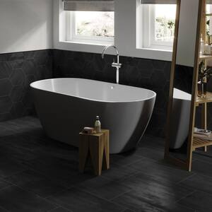 Ray Black 12 in. x 24 in. Porcelain Floor and Wall Tile (15.50 sq. ft./Case)