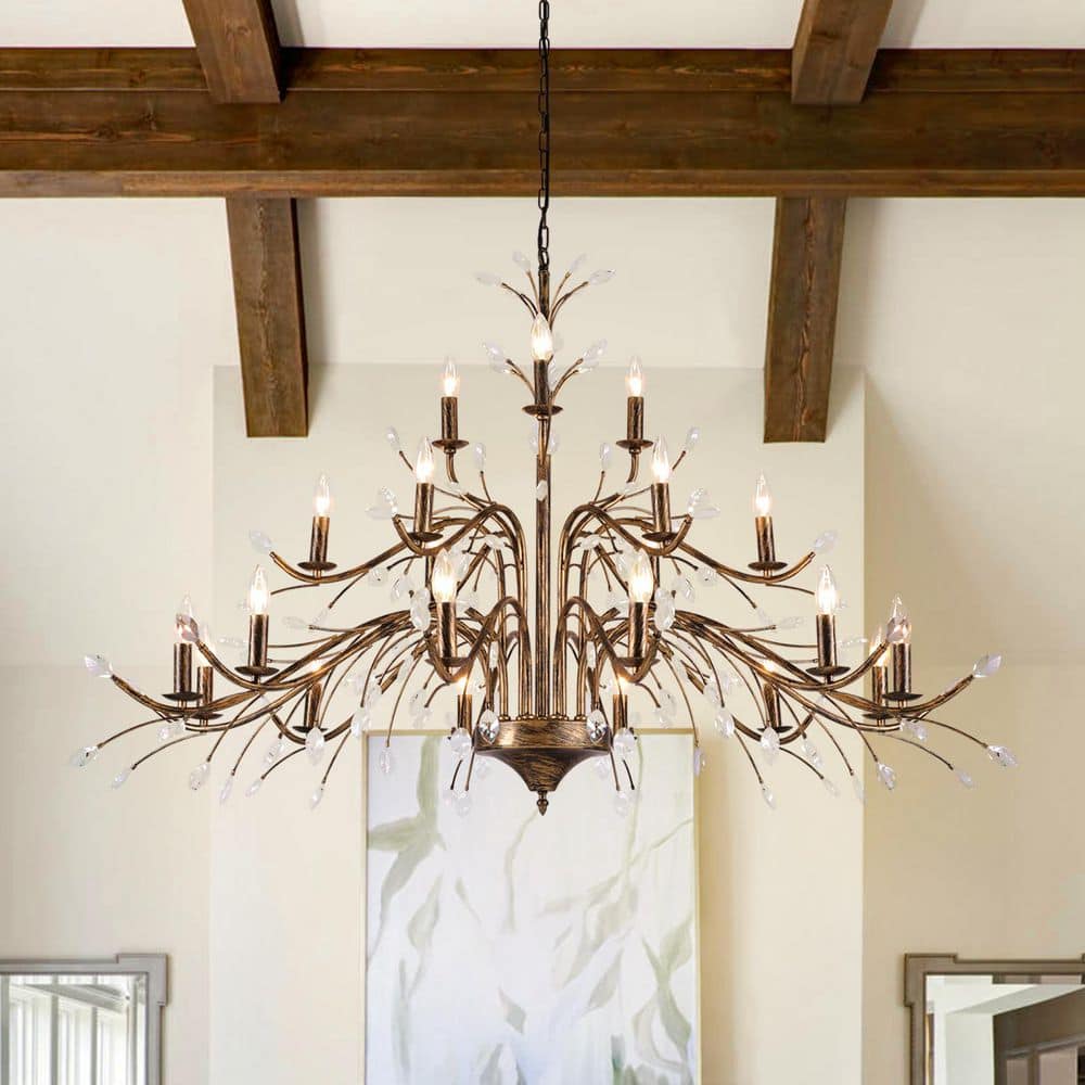 LLHZSY 35.4 in. 21-Light French Vintage Bronze Tiered LLHZSY 35.4 in. 21-Light French Vintage Bronze Tiered