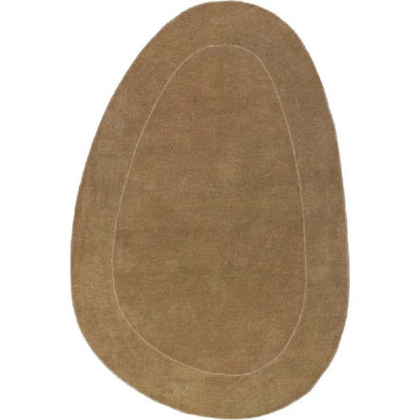 Venace Abstract Wool Brown 9 ft. x 12 ft. Indoor Shaped Rug