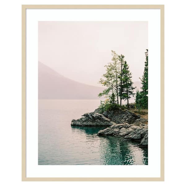 Amanti Art Smoky Lake Day by Justine Milton 33 in. W x 41 in. H. Wood Framed Wall Art Print Framed in Brown