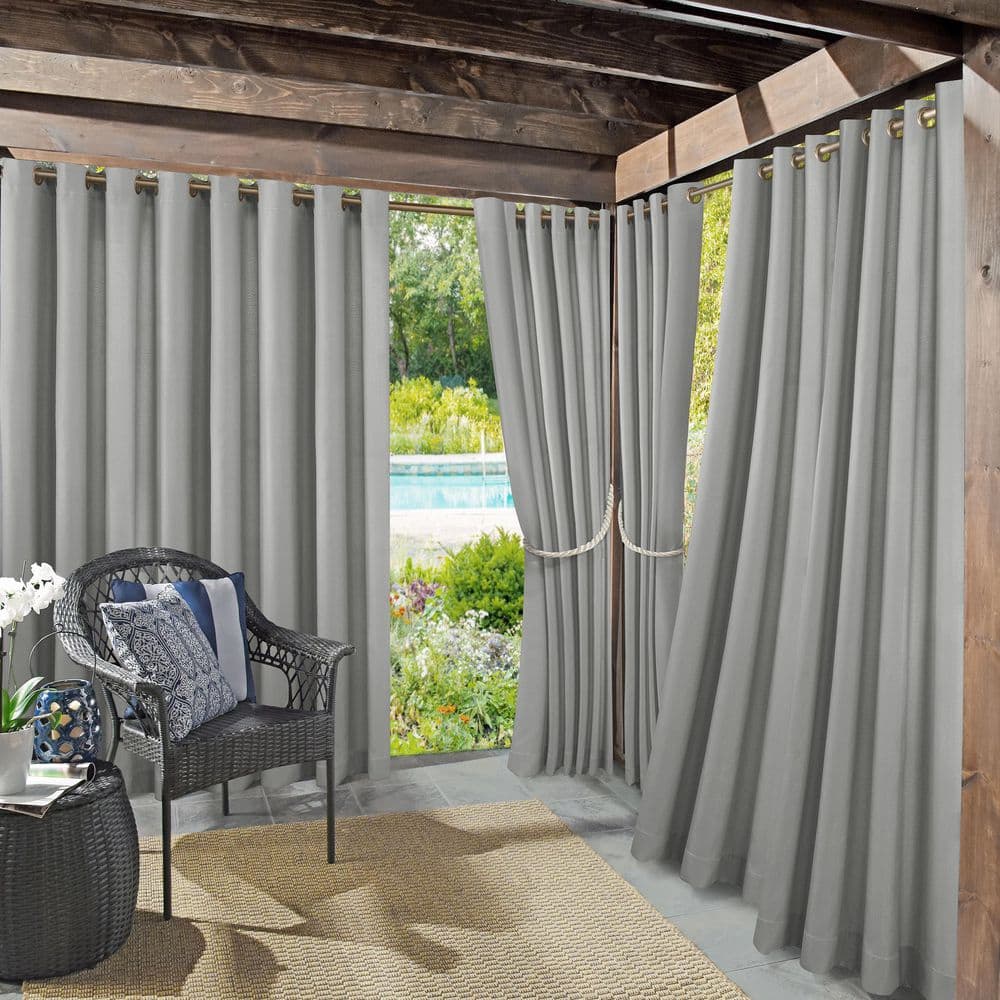 Gray Polyester Room-Darkening Grommet Curtain Panel 54" x 95"