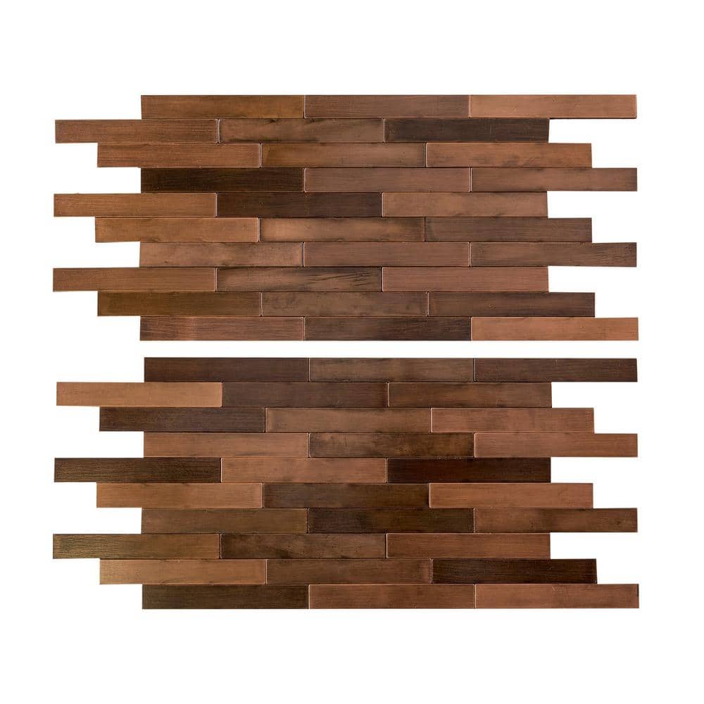 Aged Copper 13.5'' x 5.75'' Peel and Stick Metal Backsplash Tile