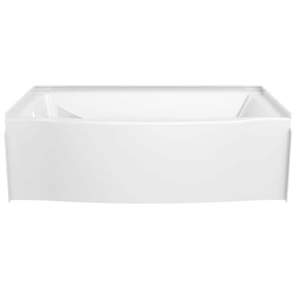 Delta - Classic 500 Curve 60 in. x 32 in. Alcove Deep Soaking Bathtub with Left Drain in High Gloss White