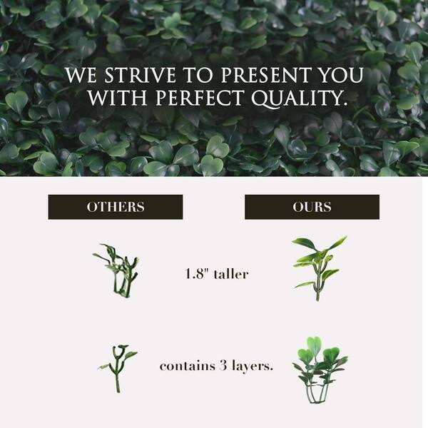12pcs 20x20" Artificial Boxwood Mat Wall Hedge Decor Grass Privacy Fence Panel 