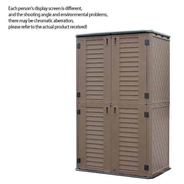 WELLFOR 50 in. W x 29 in. D x 82 in. H Coffee HDPE Outdoor Storage