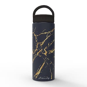 20 oz. Gold Stone Deep Navy Insulated Stainless Steel Water Bottle with D-Ring Lid