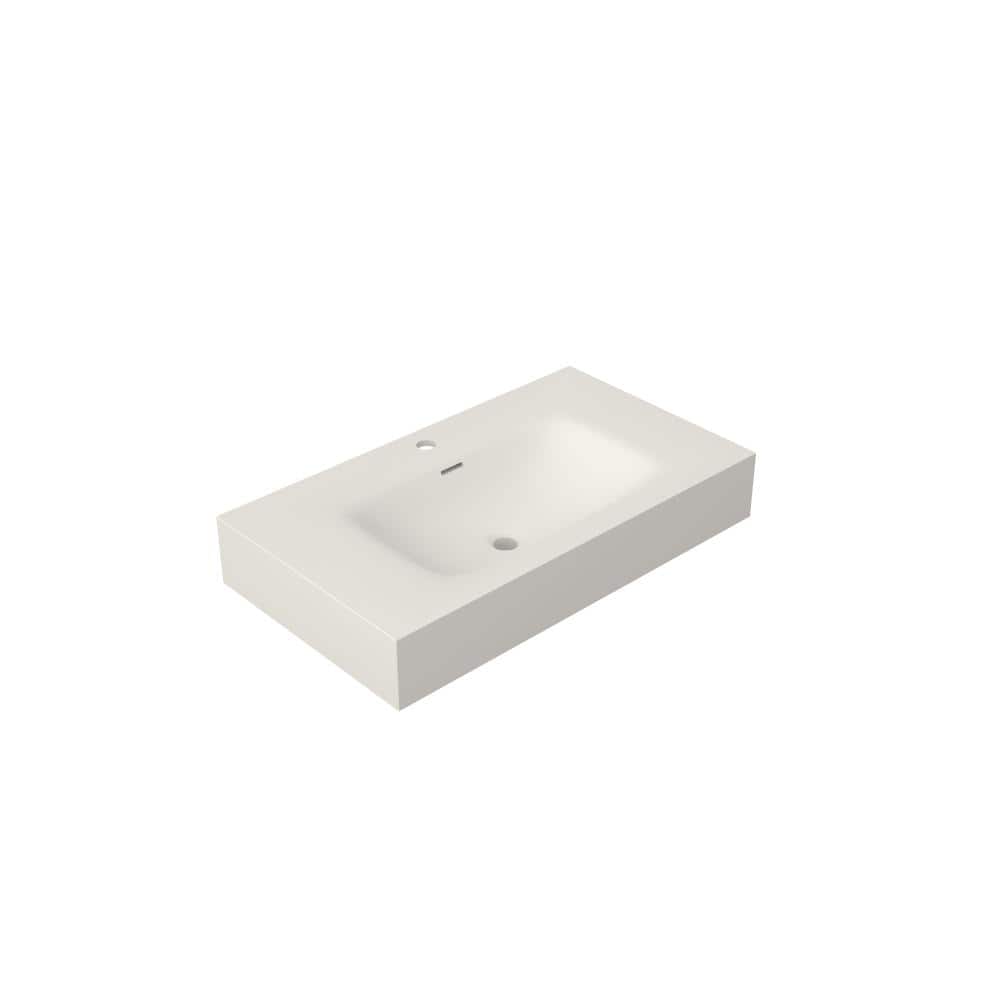 31.9 in. Stone Resin Vessel Bathroom Sink in Matte White price history on PriceWatchPro