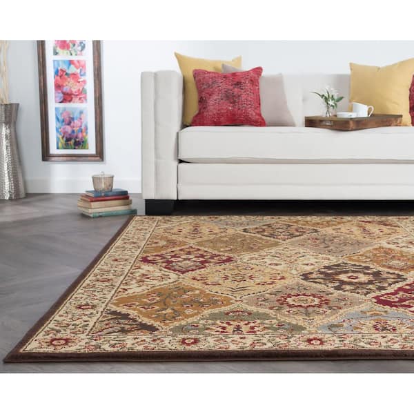 Tayse Rugs Elegance Abstract Multi-Color 7 ft. x 10ft. Oval Indoor