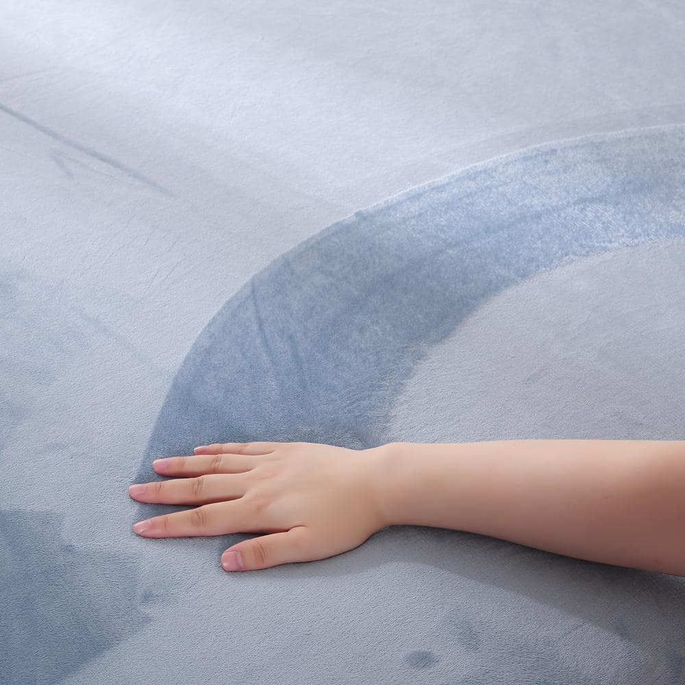 Blue Fog Full Flannel Plush Fitted Sheet
