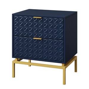 Vico Navy 25 in. Tall 2-Drawer Nightstand with Metal Hardware