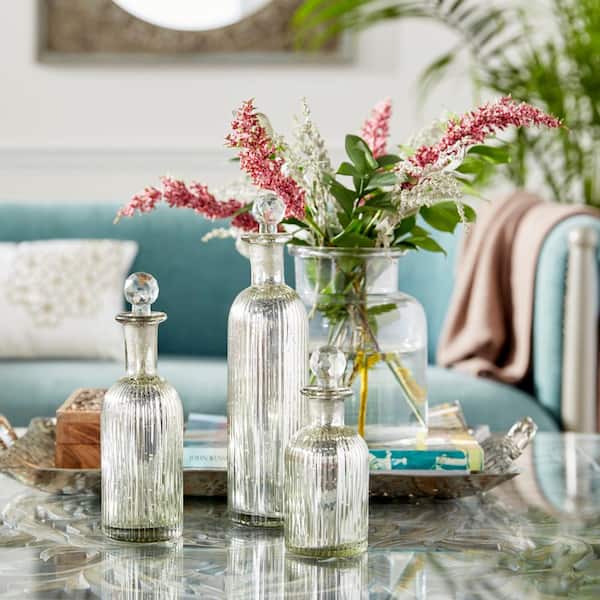 Silver Glass Glam Decorative Jar (Set of 3)