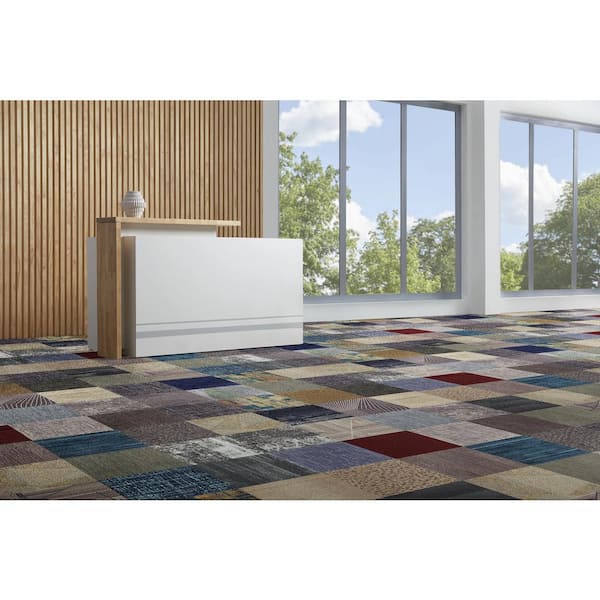 Versatile - Assorted - Multi-Colored Commercial/Residential 20 x 20 in. Peel and Stick Carpet Tile Square (33.3 sq. ft.)
