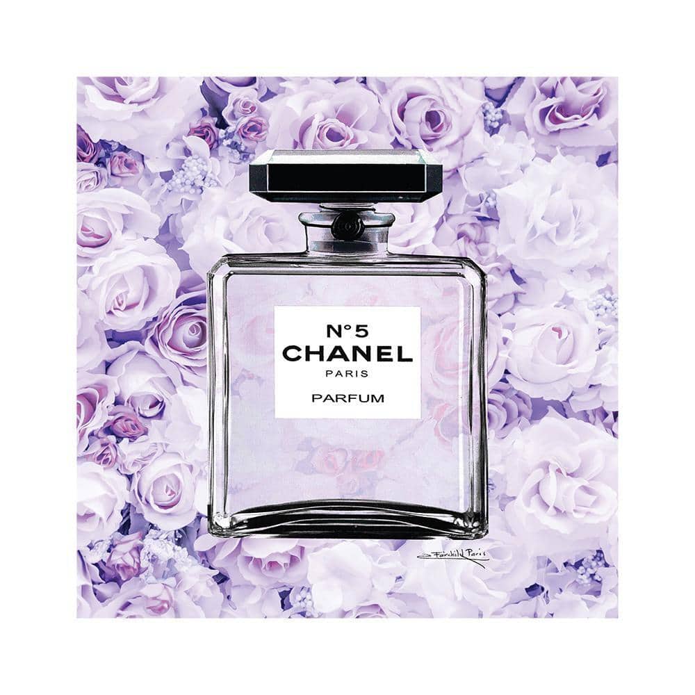 Fashion Glam Bottle Floating in LAVENDAR ROSES by Fairchild Paris 1 Piece Unframed Canvas Drawing Print 30 in. x 30 in. price history on PriceWatchPro
