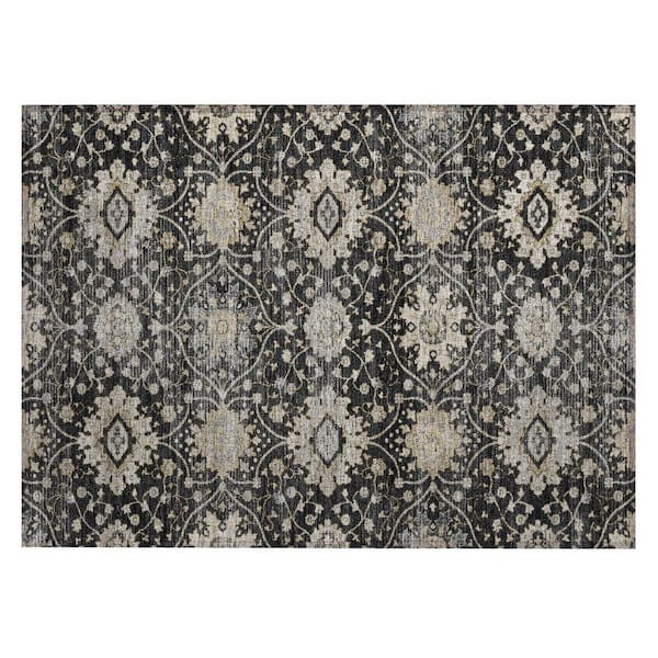 Chantille Machine Washable Indoor/Outdoor Abstract ACN3100 Black 2 ft. x 3 ft. Accent Rug