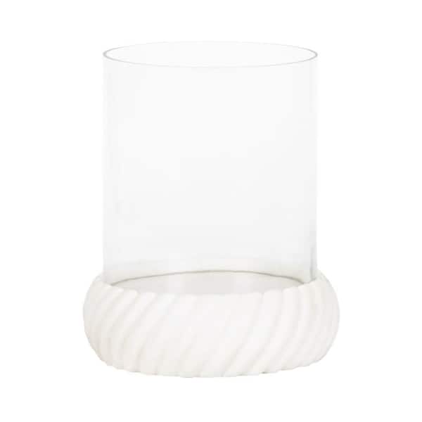 Trenza White Stone Candle Holder