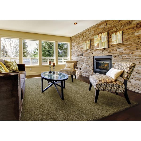 Henley Green Doormat 3 ft. x 5 ft. Solid Shag Area Rug